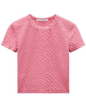 Alexander Wang Logo-Embossed T-Shirt - Pink