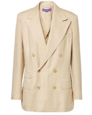 Ralph Lauren Silk And Linen-Blend Blazer - Natural