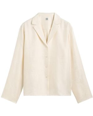TOTEME Totême Monogram-Print Satin Shirt - Natural