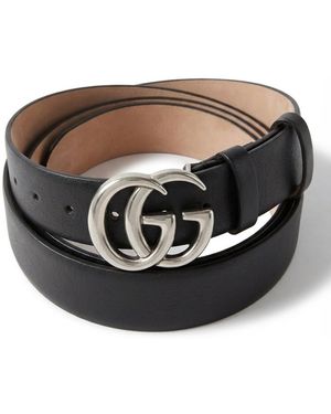 Gucci Gg Running Leather Belt - Grey
