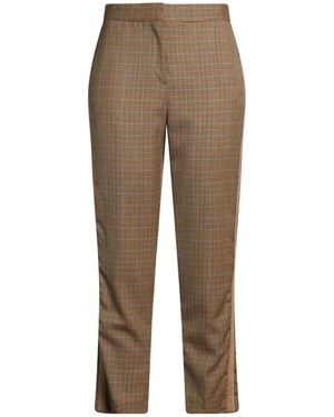 Burberry Plaid Straight-Leg Pants - Natural