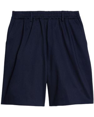 Ami Paris Button Detailed Chino Shorts - Blue