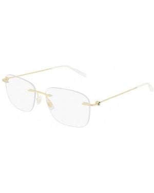 Montblanc Eyewear Rimless Square Glasses - White