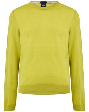 BOSS Leno Knit Jumper - Yellow