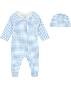 Polo Ralph Lauren Plaid Jumpsuit And Hood Two-Piece Set - Blue