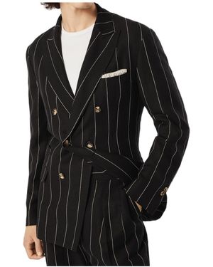 Brunello Cucinelli Striped Twill Blazer - Black