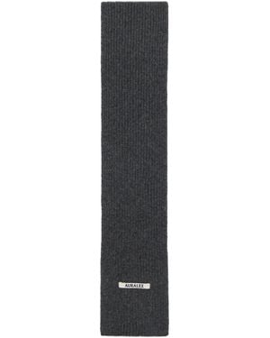 AURALEE Rectangular Knitted Cashmere Scarf - Black
