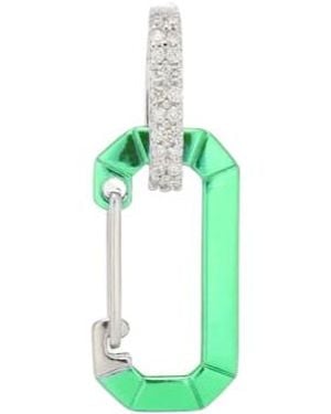 Eera Chiara 18Kt And Diamond Single Earring - Green