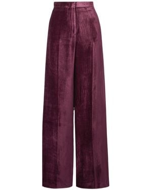 Gabriela Hearst Net Sustain Boyne Organic Silk-Velvet Wide-Leg Trousers - Purple