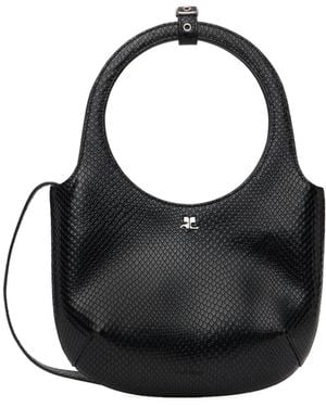 Courreges Courrèges Embossed Top Handle Handbag - Black