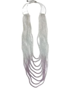 Emporio Armani Multi-Strand Beaded Necklace - White