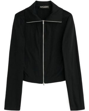 Our Legacy Slim Zip Long Sleeve Sweater - Black