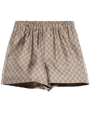 Gucci Printed Twill Shorts - Natural