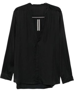 Rick Owens Larry V-Neck Blouse - Black
