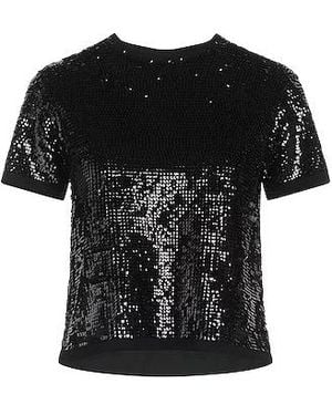 Max Mara Minimalist Solid Wool Short-Sleeve Top - Black