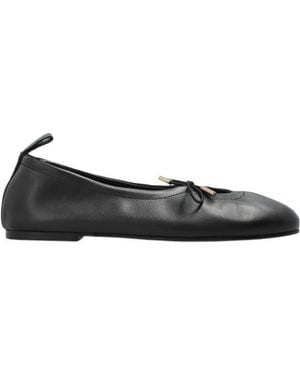 Alohas Drawstring Ballet Flats - Black