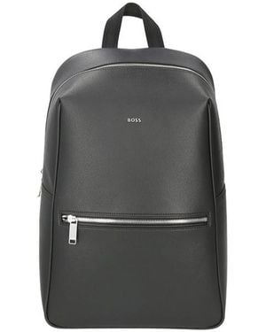 BOSS Boss Logo Printed Zipped Backpack - Grey