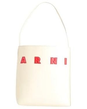 Marni Mediumsize Leather Tote Bag - White