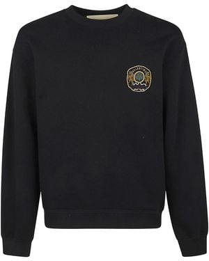 Valentino Logo Embroidered Crewneck Sweatshirt - Black