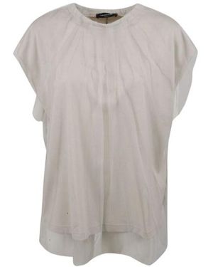 Fabiana Filippi Sheer Overlay Cap-Sleeved T-Shirt - Grey