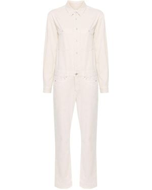 Isabel Marant Imane Long-Sleeve Denim Jumpsuit - White