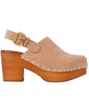 Chloé Round-Toe High-Heeled Sandals - Brown