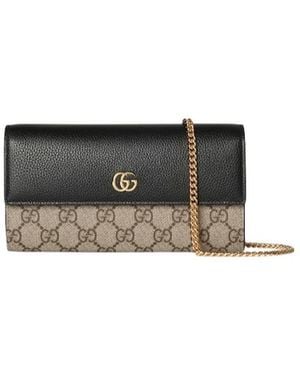 Gucci Gg Marmont Wallet On Chain - White