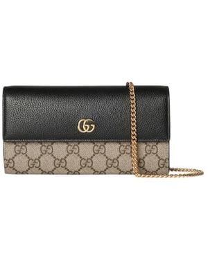 Gucci Gg Marmont Bi-Color Wallet On Chain - White