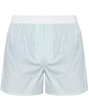 Tom Ford Striped Cotton Boxers - Blue