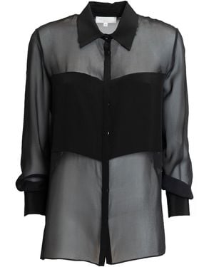 Antonelli Semi-Sheer Long-Sleeved Shirt - Black