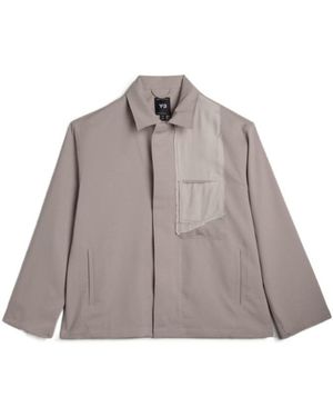 Y-3 Utility Bluson Frayed-Patchwork Lightweight Jacket - Brown