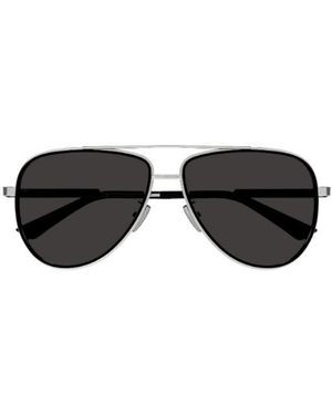 Bottega Veneta Eyewear Rim Aviator Sunglasses - Black