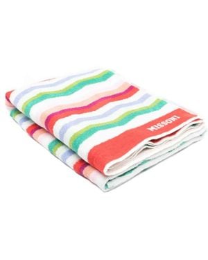 Missoni Home Zigzag Pattern Terry Towel - White