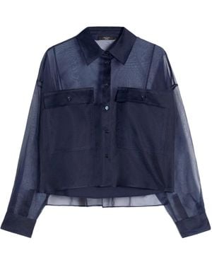 Weekend by Maxmara Colomba Sheer Layered Shirt - Blue
