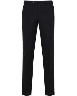 PT01 Pt Torino Slim Fit Wool Trousers - Black