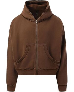 Entire studios Drop Shoulder Zipped Hoodie - Brown