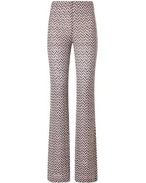 Missoni Embellished Crochet-Knit Flared Pants - Gray