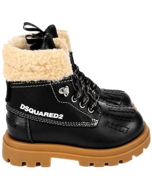 DSquared² Round-Toe Short Boots - Black