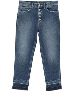 Dondup Button-Fly Frayed Jeans - Blue