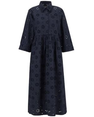 Barbour Melissa Broderie Anglaise Midi Dress - Blue