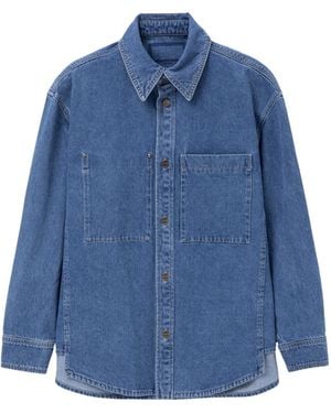 WOOYOUNGMI Logo Denim Shirt - Blue