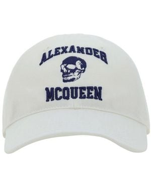 McQueen Logo Embroidered Baseball Cap - White