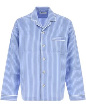 Tekla Sateen Pyjama Shirt - Blue