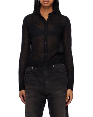 we11done Fine-Knit Buttoned Cardigan - Black