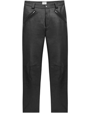 Saint Laurent Belted Mid-Rise Trousers - Grey