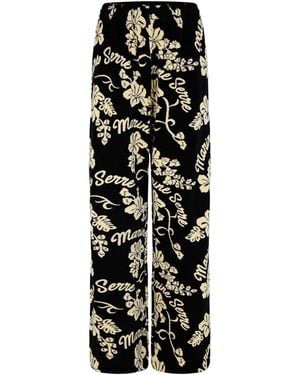 Marine Serre Printed Casual Pants - Black