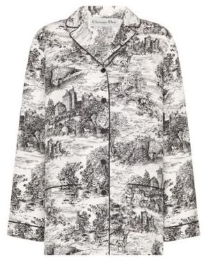 Dior Christian All-Over Patterned Button-Up Shirt - Gray