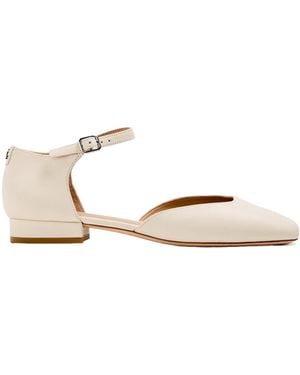 Ralph Lauren Squaretoe Anklestrap Flats - Natural