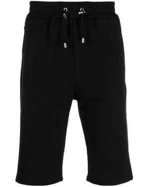 Balmain Drawstring Cotton Track Shorts - Black