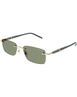 Montblanc Eyewear Rimless Rectangular Sunglasses - Metallic